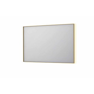 INK SP32 miroir - 120x4x80cm rectangulaire dans cadre en acier incl LED indirecte - chauffage - changement de couleur - dimmable et interrupteur - brossé or mat
