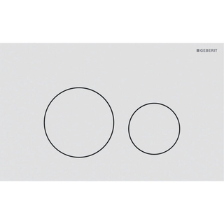Plaque de commande Geberit Sigma40 - chasse d'eau à 2 boutons - rond - facile à nettoyer - inox - blanc mat