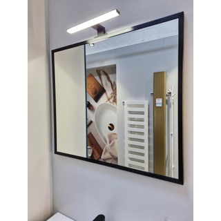 BRAUER Onyx spiegel 80 rechthoekig zwart geborsteld frame + verlichting SHOWROOMMODEL