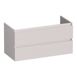 BRAUER Joy Wavy wastafelonderkast 100 2 softclose lades - greeploos - 1 sifon uitsparing - mat zand