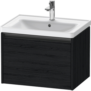 Duravit ketho 2 meuble sous lavabo avec 1 tiroir 63.4x45.5x44cm avec poignée chêne anthracite noir mat