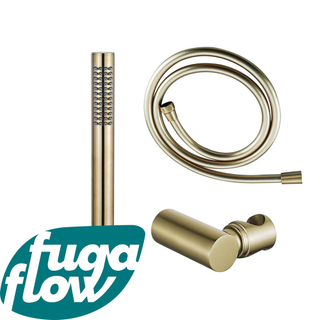 FugaFlow Eccelente Sobrado Badkamer handdoucheset incl staafhanddouche - houder - slang glad geborsteld messing PVD
