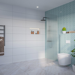 FugaFlow Eccelente Vetro Douche à l'italienne - verre strié - 60x200cm - 8mm - nano - profilé encastré aveugle