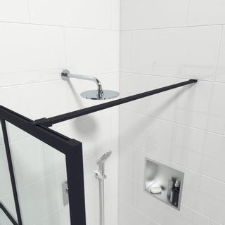 Saniclass Bellini Inloopdouche - 100x200cm - windows frame buitenzijde - anti kalk - mat zwart SHOWROOMMODEL