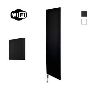 Sanicare HVW Denso Radiateur électrique - 180x40cm - 948W - wifi - thermostat - chrome - en bas à gauche - noir mat