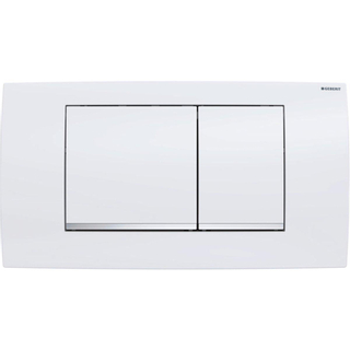 Geberit Twinline bedieningplaat, 2-toets spoeling frontbediening voor toilet 34x18.5cm wit OUTLETSTORE