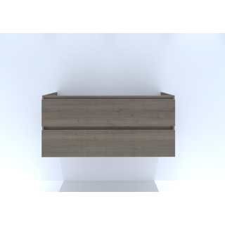 HR badmeubelen Infinity Meuble sous vasque - 120x44.8x55cm - façade 3D - 2 tiroirs - sans poignée - double découpe siphon charleston