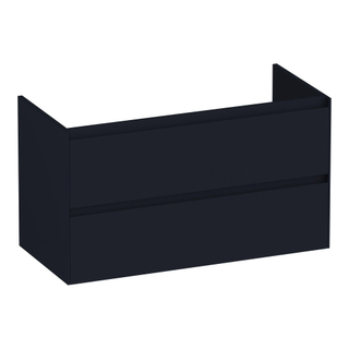 BRAUER Inspire wastafelonderkast 100 2 softclose lades - greeploos - 1 sifon uitsparing - mat zwart