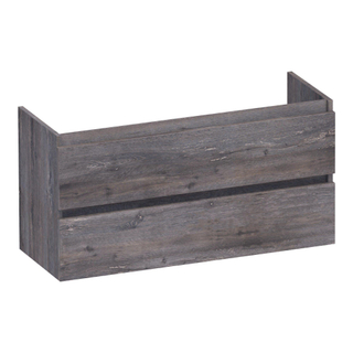 BRAUER Joy wastafelonderkast ondiep - 100x39x50cm - 2 softclose lades - greeploos - 1 sifon uitsparing - Driftwood