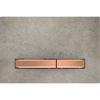 Geberit Sigma50 bedieningplaat, 2-toets spoeling frontbediening voor toilet 24.6x16.4cm rood goud / betonlook