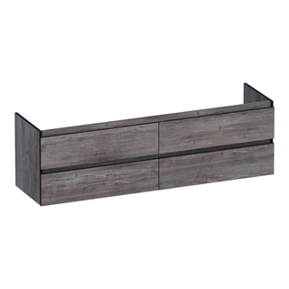 BRAUER Joy Edge wastafelonderkast 160 4 softclose lades - greeploos - 2 sifon uitsparingen - Driftwood