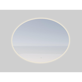 FugaFlow Eccelente Arredo miroir de salle de bain ovale 80x60cm avec éclairage indirect à led avec chauffage du miroir et interrupteur tactile