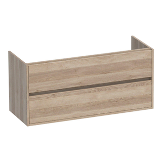 BRAUER Adore wastafelonderkast - 120x46x55cm - 2 softclose lades - greeploos - 2 sifon uitsparingen - Sunlit