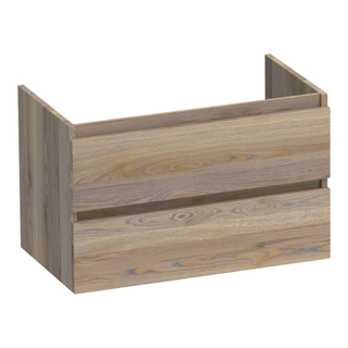 BRAUER Solution Wastafelonderkast - 80x46x50cm - 2 softclose greeploze lades - 1 sifonuitsparing - hout - Vintage oak