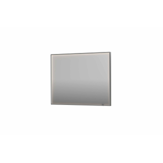 INK SP19 miroir - 100x4x80cm rectangulaire en cadre acier incl dir LED - chauffage - changement de couleur - dimmable et interrupteur - inox brossé