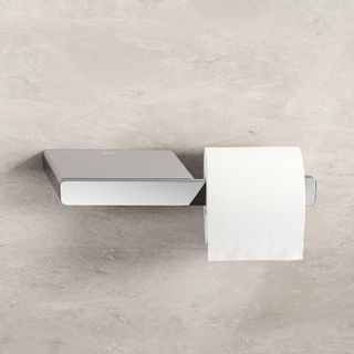 Geesa Shift porte-rouleau de toilette sans couvercle avec étagère Chrome