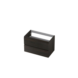 INK Topdeck Wastafelblad 80x45cm 2 lades greeploos MFC Intens eiken