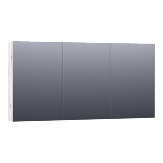 BRAUER Plain Spiegelkast - 140x70x15cm - 3 links- en rechtsdraaiende spiegeldeuren MFC - Birch
