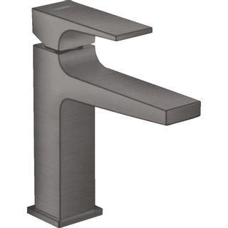 Hansgrohe Metropol 110 wastafelkraan - 18.4cm hoog - push open waste - voorsprong 13.5cm - brushed black chrome (antraciet)