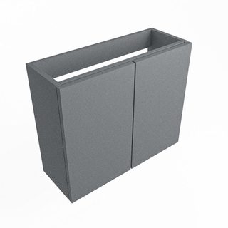 Mondiaz FOWY Meuble sous lave-mains - 60x22x50cm - 2 portes - push to open - softclose - Plata