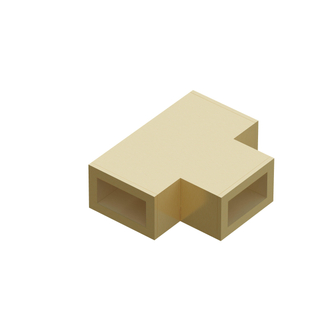FortiFura Galeria T-verbindingstuk voor combinatie van stabilisatiestangen tussen vaste wand met zijwand Geborsteld Messing (goud)
