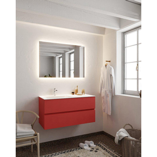 Mondiaz VICA ensemble de meuble de salle de bain - 100cm - meuble sous-vasque fire - 2 tiroirs - lavabo cloud gauche - 1 trou de robinet - version XL 60cm haut