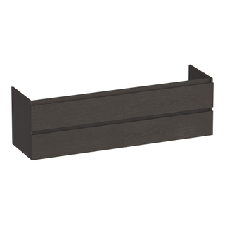 BRAUER Joy wastafelonderkast 160 4 softclose lades - greeploos - 2 sifon uitsparingen - Timber Anthracite