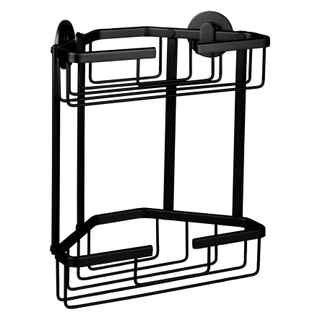 Differnz Panier en fil aluminium rectangulaire 25x13.1x30cm 2 niveaux noir