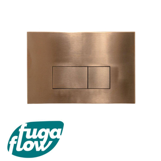 FugaFlow Eccelente Press Bedieningsplaat - bedieningspaneel voor Geberit UP320 inbouwreservoir - dualflush - rechthoekige knoppen - metaal koper