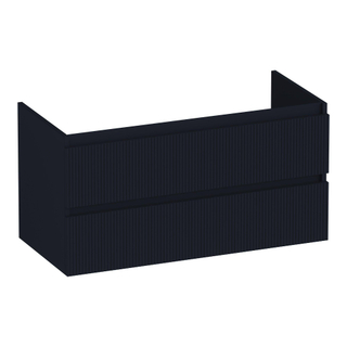 BRAUER Joy Wavy wastafelonderkast 100 2 softclose lades - greeploos - 1 sifon uitsparing - mat zwart
