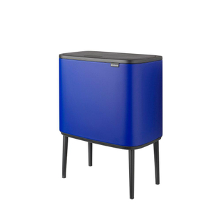 Brabantia Bo Touch Bin Afvalemmer - 11+23 liter - 2 kunststof binnenemmers - mineral powerful blue