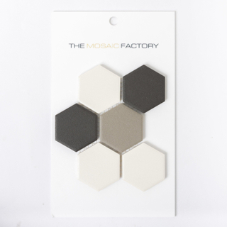 SAMPLE The Mosaic Factory London Carrelage mosaïque - 5.1x5.9x0.6cm - pour sol pour intérieur et extérieur hexagonal - Hexagon céramique - Contrast mix