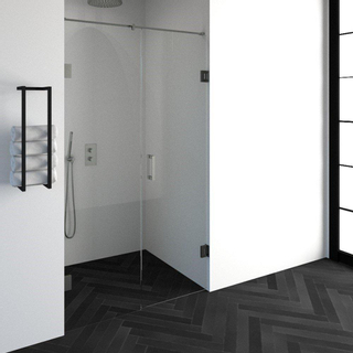 BRAUER Void nisdeur 2-delig helder glas 120x200 omkeerbaar met draaideur 60 aan muur incl. glascoating PVD RVS-kleurig