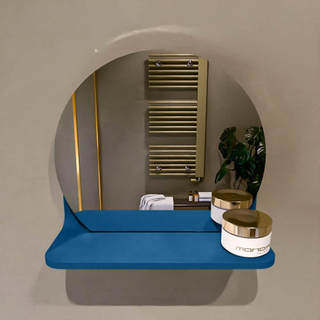 Mondiaz SPOT Miroir de salle de bain - rond 30cm - plan de miroir - couleur Jean