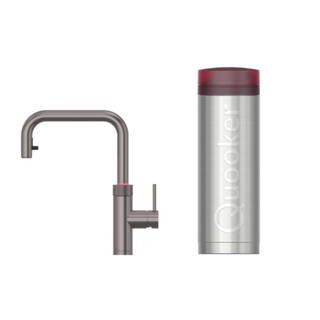 Quooker BE Flex Square kokendwaterkraan - draaibare & uittrekbare uitloop - PRO3 reservoir - kokend water - gunmetal