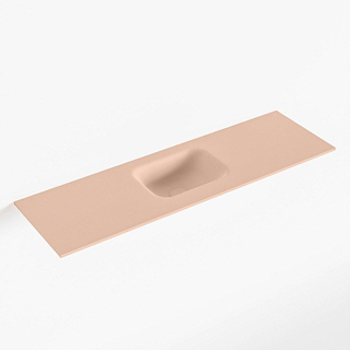 Mondiaz LEX Fontein - 100x30x0.9cm - wasbak midden - zonder kraangaten - voor toiletmeubel - Solid surface - Rosee