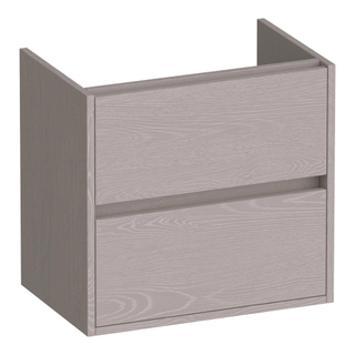 BRAUER Adore wastafelonderkast ondiep - 60x39x55cm - 2 softclose lades - greeploos - 1 sifon uitsparing - Timber Greige