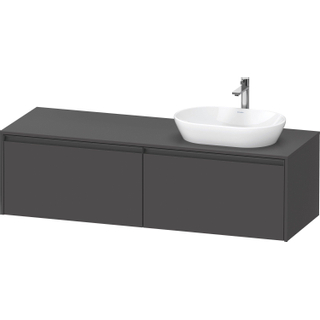Duravit ketho 2 meuble sous lavabo avec plaque console avec 2 tiroirs pour lavabo à droite 160x55x45.9cm avec poignées anthracite graphite mat