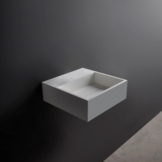 Ideavit Solidcube Lavabo WC 30x30x10cm carré sans trou pour robinetterie 1 vasque Solid surface blanc