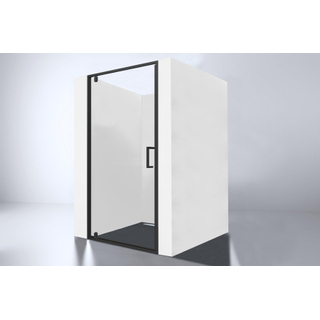 Best Design Baron Porte de douche pour niche 90x200cm verre de sécurité 8mm aluminium noir