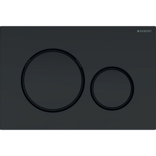 Geberit Sigma20 bedieningplaat, 2-toets spoeling frontbediening voor toilet 24.6x16.4cm mat zwart