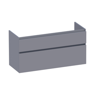 Saniclass Advance Meuble sous-lavabo 119x60x45.5cm sans poignées 2 tiroirs 2 espaces siphon MDF Gris mat