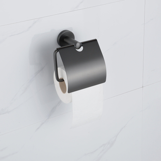 Fortifura Calvi Porte-rouleau papier WC - avec couvercle - gunmetal
