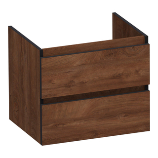 BRAUER Joy Edge wastafelonderkast 60 2 softclose lades - greeploos - 1 sifon uitsparing - Forest Cacao