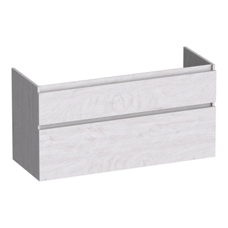 BRAUER Delight wastafelonderkast - 120x46x60cm - 2 softclose lades - greeploos - 2 sifon uitsparingen - Forest Seashell
