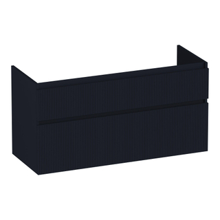 BRAUER Delight Wavy wastafelonderkast 120 2 softclose lades - greeploos - 1 sifon uitsparing - mat zwart