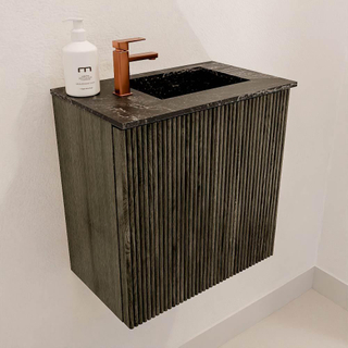 Mondiaz JOYA-DLUX 40cm toiletmeubel - kleur Shadow - Wastafel FAYE positie Rechts 1 kraangat kleur Lava.