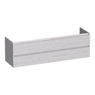 BRAUER Joy Wavy meuble sous lavabo 160 4 tiroirs softclose - sans poignée - 2 découpes pour siphon - Forest Seashell