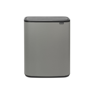 Brabantia Bo Touch Bin Poubelle - 2x30 litres - 2 seau intérieur en plastiques - mineral concrete grey