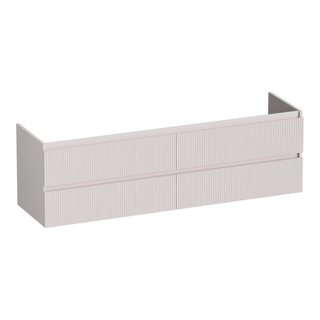 BRAUER Joy Wavy wastafelonderkast 160 4 softclose lades - greeploos - 2 sifon uitsparingen - mat zand
